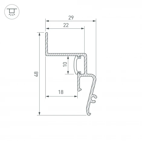Профиль STRETCH-SHADOW-2000 BLACK (A2-CONTOUR-PRO) (Arlight, Алюминий) 039510