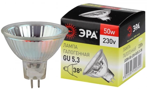 Лампочка галогеновая GU5.3 50W ЭРА GU5.3-JCDR (MR16) -50W-230V-CL