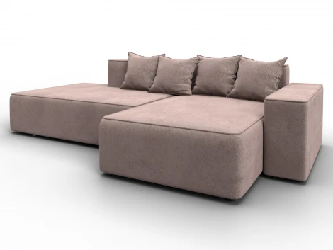 Диван угловой Лига-079 угол правый (ДСП/Пластик/Велюр/Бежевый) Лига Диванов 129821