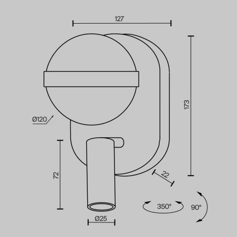Настенный светильник LED с выключателем Maytoni Dialogue MOD441WL-L8BS3K