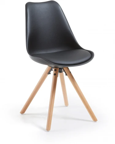 Обеденный стул La Forma (ex Julia Grup) Ralf (Черный/ Сталь,Бук,Полипропилен,Пена,Пластик)