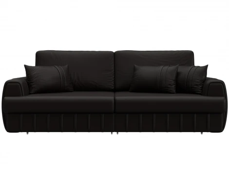 Диван прямой Лига-057 НПБ (ЛДСП,Брус,Фанера/Пластик/Экокожа/Коричневый) Лига Диванов 130025