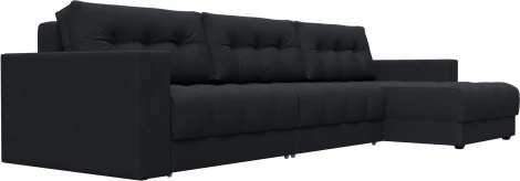 Диван угловой с декором Лига-049 НПБ Лонг Лига Диванов (Замша) арт.128510