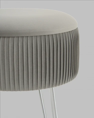 Пуф Астор серебристый серебряные ножки Stool Group арт.УТ000041380