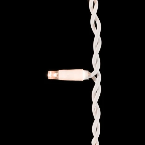 Гирлянда Бахрома 3,1 x 0,5 м Экстра Тепло-Белая с Мерцанием Белого Диода 220В, 120 LED, Провод Белый Каучук, IP65