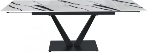 Стол раскладной Malibu (140+40+40), керамика глянцевая Panda White Top Concept арт.22771