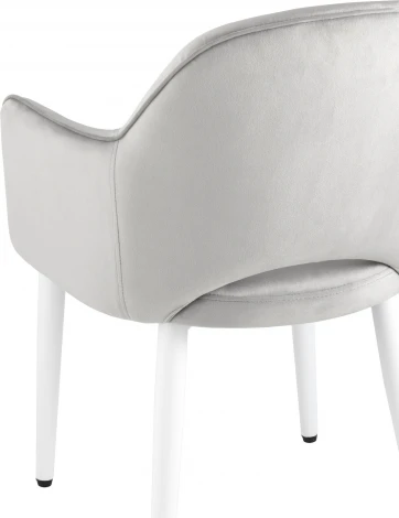 Стул Stool Group Венера велюр серебристый ножки белые 2 шт