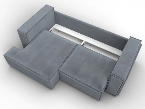 Диван угловой Лига-061 угол левый (ДСП,Брус,Фанера,Велюр/Серый) Лига Диванов 131152L