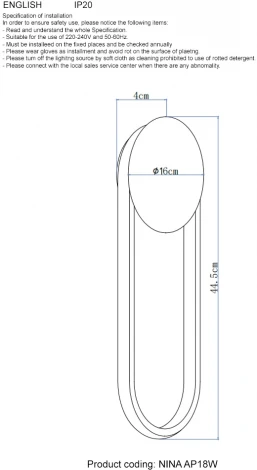 Бра светодиодное Crystal Lux NINA AP18W LED BRASS