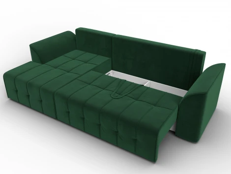 Диван угловой Лига-113 угол левый (ДСП,Велюр/Зеленый) Лига Диванов 136723L