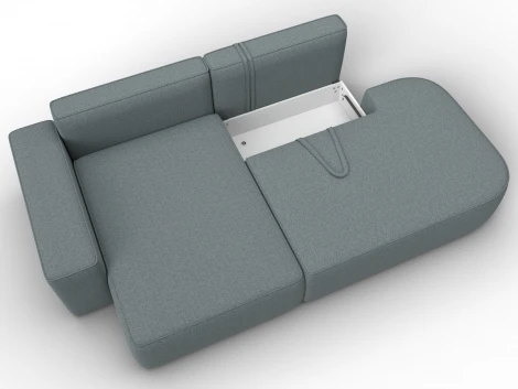 Диван угловой Лига-065 БП угол левый (ДСП,Рогожка/Серый) Лига Диванов 134785L