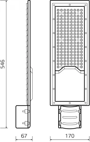 Уличный консольный светильник светодиодный Gauss Avenue 629534220 LED G2 IP65 120W 11000lm 4000K