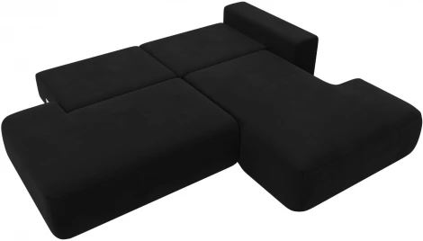 Диван угловой Лига-036 НПБ Модерн правый угол (Черный/Микровельвет) Лига Диванов арт.121399