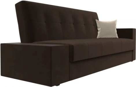 Диван-книжка Лига-020 стол слева (Коричневый,Бежевый/Микровельвет) Лига Диванов арт.118504L