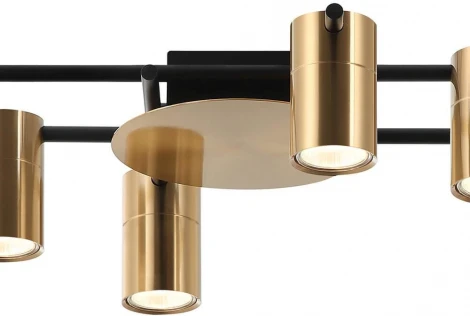 Потолочная люстра на штанге Lumien Hall Trey LH4138/6CA-BK-BR