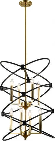 Потолочная люстра ярусная на штанге (10020/8R Black) Indigo Trionfo V000486 (220V, свеча)