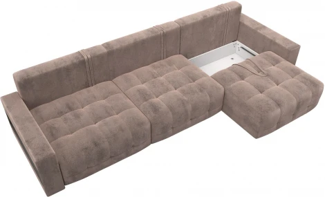 Диван прямой с полками Лига-053 НПБ Лонг Лига Диванов (Велюр) арт.128923