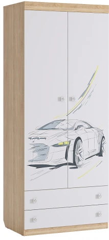 Форсаж Шкаф комбинированный (с ящ. 2-створчатый), цвет дуб сонома/белый Mebelson (арт.MKF-01.1623)