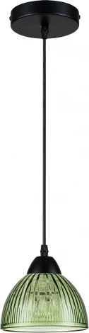 Подвесной светильник Escada Okto 10185/1S 1x60Вт E27, металл/стекло, черный/зеленый (220V, на проводе, круглые)