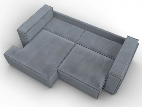 Диван угловой Лига-061 угол левый (ДСП,Брус,Фанера,Велюр/Серый) Лига Диванов 131152L