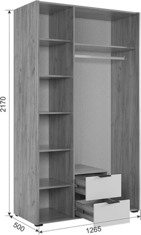 Спальный гарнитур Адам К2 Mebelson (Дуб золотой,Графит) арт.СК2Адам.2564