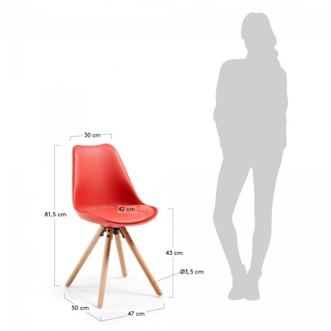 Обеденный стул La Forma (ex Julia Grup) Lars (Красный/ Пластик)