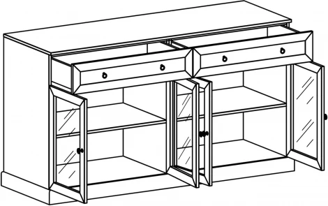 Тумба Caprio с ящиками и дверями ОГОГО (арт.463396), (ЛДСП/Серый)
