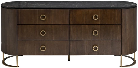 Комод Garda Decor 40AD-00100 (Золото/Темное дерево,Коричневый)