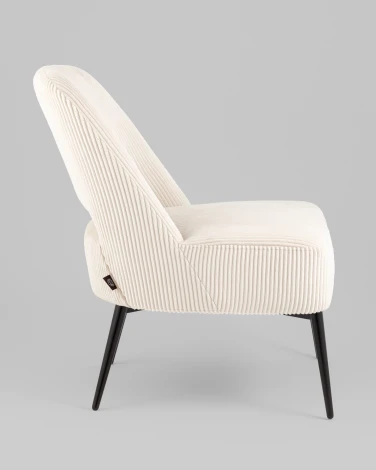 Кресло лаунж Бостон велюр рельефный молочный Stool Group арт.УТ000039982