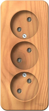 Розетка накладная тройная без заземления (ясень) Systeme Electric Blanca BLNRA000315