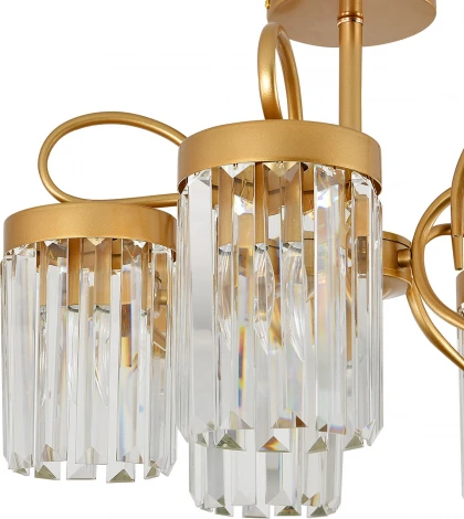 Потолочная люстра на штанге Escada Lofoyi 2116/5P 5x40Вт E14, металл/хрусталь, шампань, прозрачный хрусталь (220V)