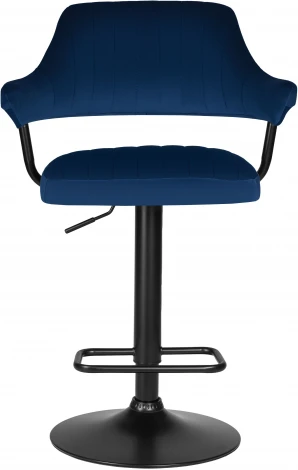 Стул барный DOBRIN CHARLY BLACK (синий велюр (MJ9-117)) 5019_BlackBase-LM BLACK, цвет сиденья синий (MJ9-117), основания черный