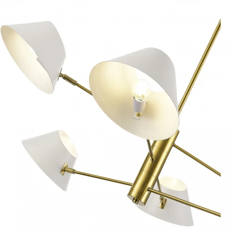 Потолочная люстра на штанге Evoluce Norbi SLE1253-353-06 Латунь/Белый E14 6*60W (220V)