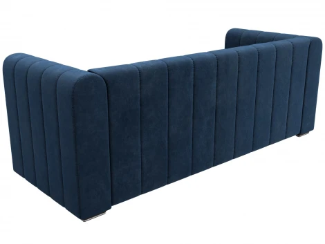Диван прямой Лига-073 (ДСП,Фанера/Пластик/Велюр/Синий) Лига Диванов 129988