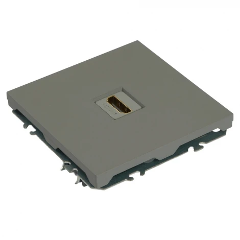 Розетка HDMI (платиново-серый, soft touch) Stekker Эмили 50170