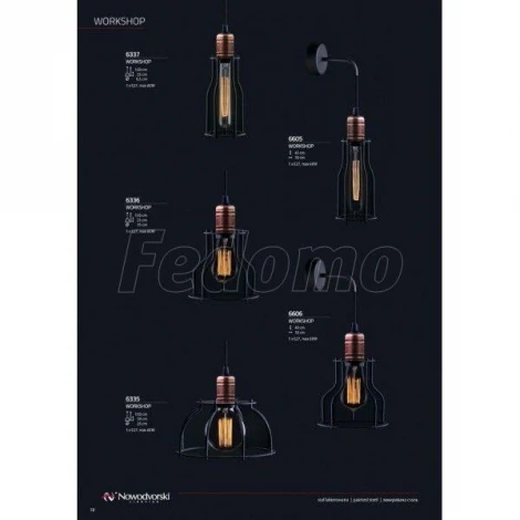 Подвесной светильник Nowodvorski Workshop 6337 (220V, на проводе, круглые)