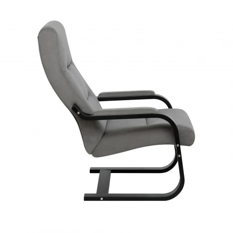 Кресло Leset Оскар 4687206966338 Фанера,Береза,Шпон, Велюр, Серый, Венге