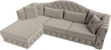 Диван угловой Артис левый угол (Бежевый/Микровельвет) Лига Диванов арт.121594L