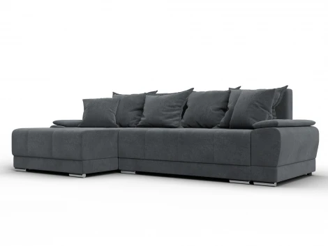 Диван угловой Лига-119 угол левый (ДСП,Брус,Фанера,ЛДС,Велюр/Светло-серый) Лига Диванов 137099L