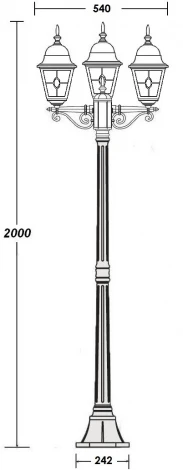 Наземный фонарь Oasis Light QUADRO M lead GLASS 79908MBlgY Bl (220V, фонарь, IP44)