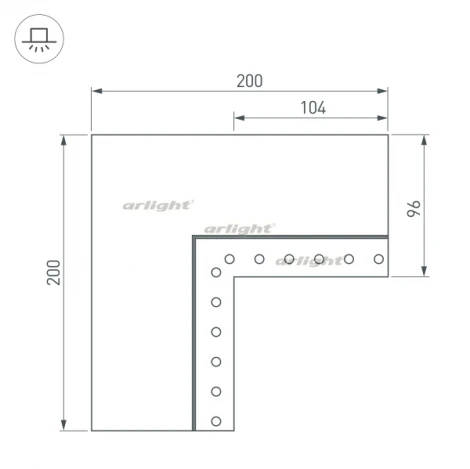 Угол SL-LINIA55-FANTOM-EDGE внутренний (Металл) 030136 Arlight