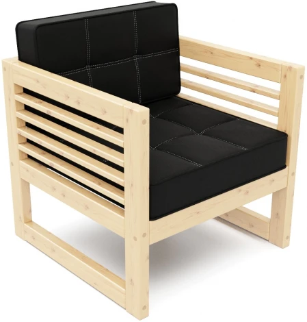 Кресло Arsko Сега сосна велюр черный