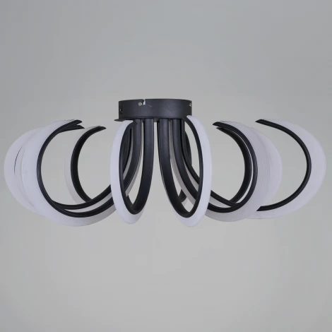 Потолочная люстра светодиодная с пультом и ночным режимом Reluce 74390-0.3-6+6 black (Умный дом) (220V)