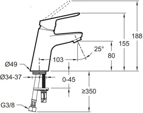 Смеситель Jacob Delafon Lucien E20849-CP для раковины
