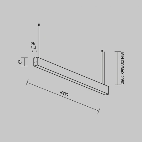 Подвесной светильник линейный светодиодный Maytoni Technical LL312044