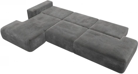 Диван угловой Лига-036 НПБ Модерн Лонг левый угол Лига Диванов (Велюр) арт.127757L