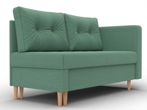 Кушетка Лига-098 (ДВП,ДСП,ЛДСП,Брус,Фанера/Дерево/Рогожка/Зеленый) Лига Диванов 132579