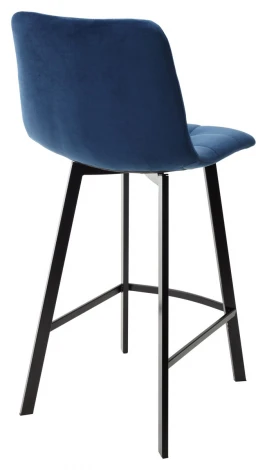 Полубарный стул CHILLI-QB SQUARE синий #29, велюр / черный каркас (H=66cm)