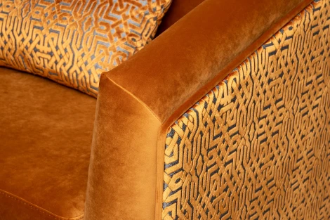 Диван Trevi 230М(К) трехм раскл с кантом оранж Pad31+Lattice ORANG 232*103*88см Garda Decor