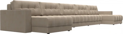 Диван П-образный с декором Лига-049 НПБ Мегалонг Лига Диванов (Велюр) арт.128523